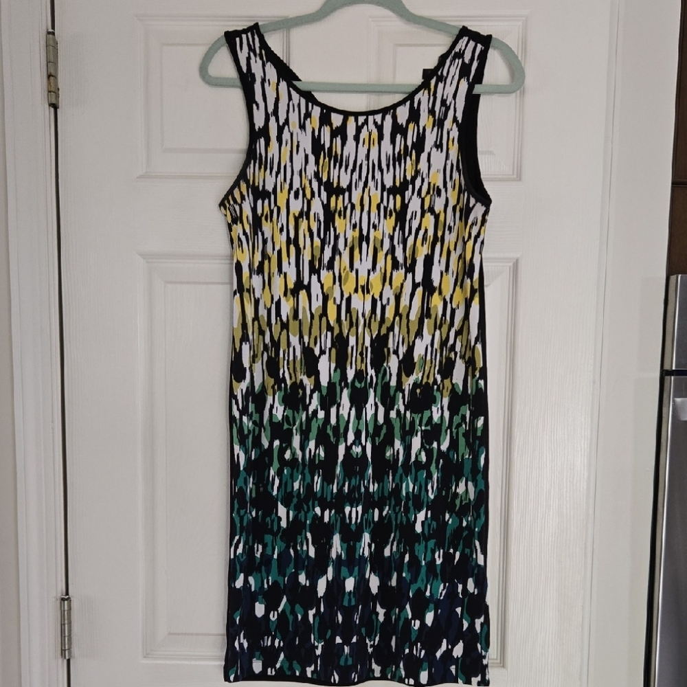 Banana Republic Factory Yellow and Black Sheath Midi Dress